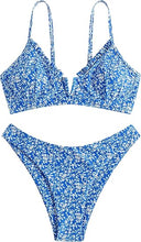 Load image into Gallery viewer, High Cut Underwire Bikini Royal Blue Swimsuit Set