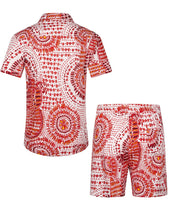 Load image into Gallery viewer, Casual Men&#39;s Blue Vacation Style Shirt &amp; Shorts Set