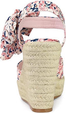 Load image into Gallery viewer, Platform Floral Teal Wedge Sandals