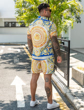 Load image into Gallery viewer, Casual Men&#39;s Blue Vacation Style Shirt &amp; Shorts Set