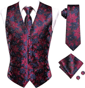 Men's Purple Paisley Sleeveless Formal Vest