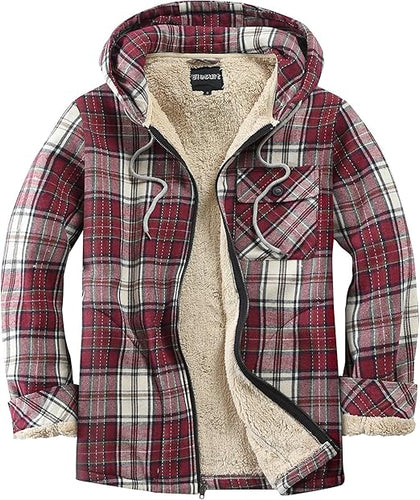 Men's Hooded Plaid Light Right Flannel Jacket