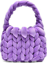 Load image into Gallery viewer, Handwoven Chunky Yarn Knit Pink Shoulder Bag Handmade Braided Purse
