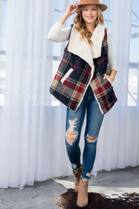 Warm Multi-Pattern Sleeveless Plaid Vest