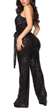 Load image into Gallery viewer, Black Sequin Glitter Sleeveless Jumpsuit