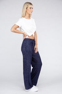 Casual Black Cozy Terry Lounge Pants