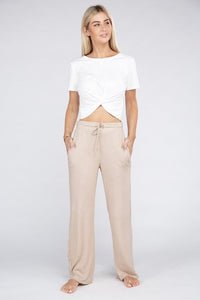 Casual Heather Gray Cozy Terry Lounge Pants