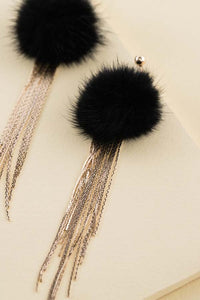 Powder Puff Drop Earrings