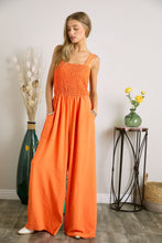 Load image into Gallery viewer, Vacay In France Sleeveless Orange Wide Leg Jumpsuit w/Pockets