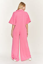 Load image into Gallery viewer, Cargo Blue/Purple Basic Collar Shirt Wide leg Jumpsuit