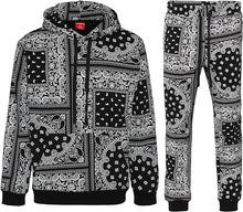 Load image into Gallery viewer, Men&#39;s Fleece Bandana Printed Hooded 2pc Tracksuit