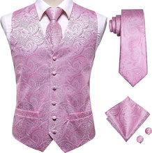 Load image into Gallery viewer, Men&#39;s Purple Paisley Sleeveless Formal Vest