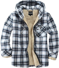 Load image into Gallery viewer, Men&#39;s Hooded Plaid Yellow Flannel Jacket