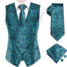 Load image into Gallery viewer, Men&#39;s Purple Paisley Sleeveless Formal Vest