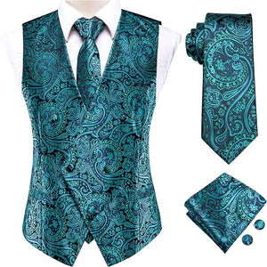 Men's Purple Paisley Sleeveless Formal Vest