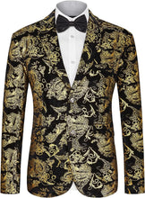Load image into Gallery viewer, Luxury White Floral Slim Fit Tuxedo Men&#39;s Blazer