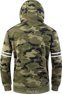 Men's Striped Camouflage Soft Fleece Sweatshirt Hoodie