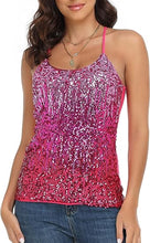 Load image into Gallery viewer, Crushed Glitter Gold Sequin Sleeveless Top