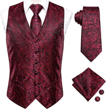 Load image into Gallery viewer, Men&#39;s Purple Paisley Sleeveless Formal Vest