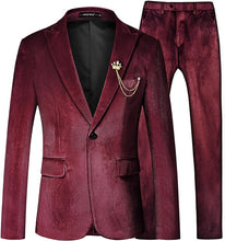 Load image into Gallery viewer, Men&#39;s Black Structured Velvet Long Sleeve Blazer &amp; Pants Suit