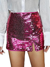 Load image into Gallery viewer, Sequined Party Multicolor Mini Skirt