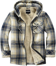 Load image into Gallery viewer, Men&#39;s Hooded Plaid Army Green Flannel Jacket