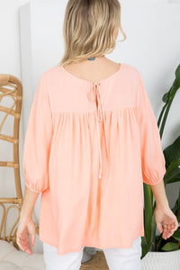 White Pinktuck Detail Tunic Blouses Top