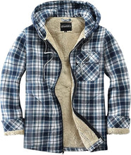 Load image into Gallery viewer, Men&#39;s Hooded Plaid Light Right Flannel Jacket