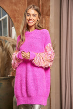 Load image into Gallery viewer, Sequin Sleeve Sweater Knit Tunic Top