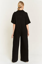 Load image into Gallery viewer, Cargo Blue/Purple Basic Collar Shirt Wide leg Jumpsuit