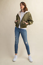 Load image into Gallery viewer, Reversible All Weather Fur Olive Bomber Jacket