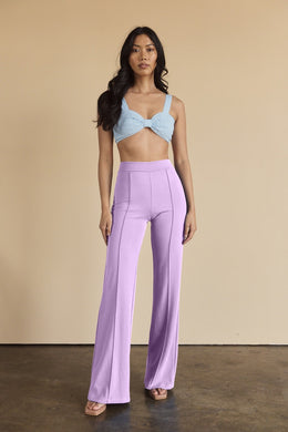 Design Chic Lavender Purple Classic Fit High Waist Pants