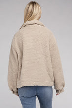 Load image into Gallery viewer, Black Cozy Sherpa Button-Front Jacket