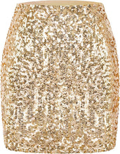 Load image into Gallery viewer, Beautiful Gold Sequin Mini Skirt
