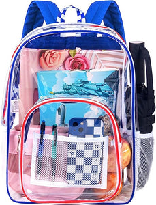 Heavy Duty Turquoise See Through Clear Trendy Backpack