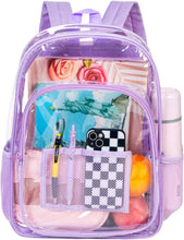 Load image into Gallery viewer, Heavy Duty Light Pink See Through Clear Trendy Backpack