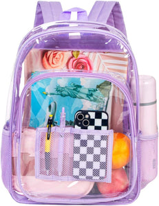Heavy Duty Rose Pink See Through Clear Trendy Backpack