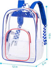 Load image into Gallery viewer, Heavy Duty Red See Through Clear Trendy Backpack