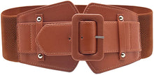 Load image into Gallery viewer, Stretchy Taupe Wide Waist Buckle Belt