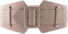 Load image into Gallery viewer, Stretchy Taupe Wide Waist Buckle Belt