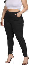 Load image into Gallery viewer, Plus Size High Waist Olive Green Skinny Pants w/Pockets