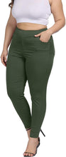 Load image into Gallery viewer, Plus Size High Waist Black Skinny Pants w/Pockets