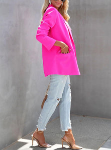 Mauve Pink Modern Style Long Sleeve Blazer