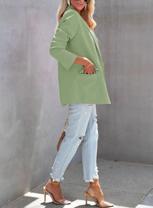 Sage Green Modern Style Long Sleeve Blazer