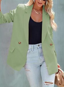 Lime Green Modern Style Long Sleeve Blazer