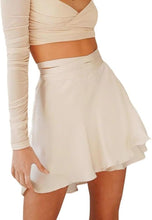 Load image into Gallery viewer, Luxury Satin Silk Wrap Pink Mini Skirt