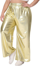 Load image into Gallery viewer, Plus Size Gold Metallic Stretchy Jogger Pants