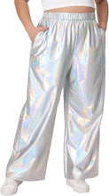 Load image into Gallery viewer, Plus Size Gold Metallic Stretchy Jogger Pants