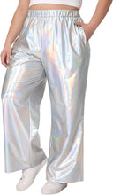 Load image into Gallery viewer, Plus Size Silver Metallic Stretchy Jogger Pants