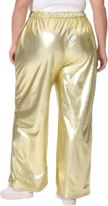 Plus Size Gold Metallic Stretchy Jogger Pants